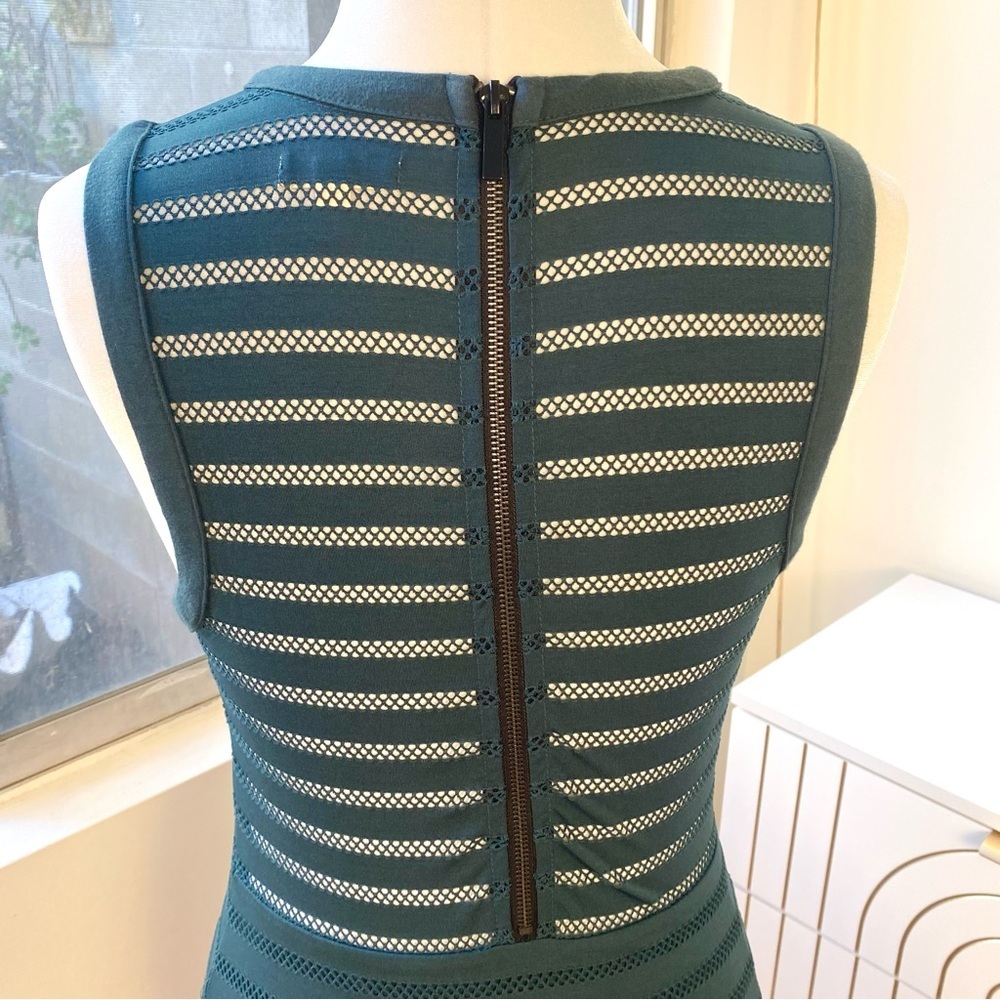 Urban Outfitters Silence + Noise Teal Mesh Stripe Bodycon Dress, M - Picture 5 of 8